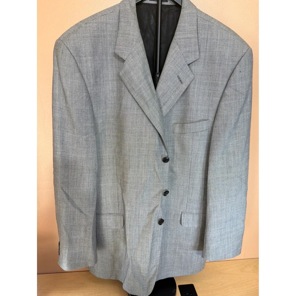 Paragon Clothing Ltd Mens 100% Wool 3-Button Blazer Grey Sport Coat 44T38 Canada